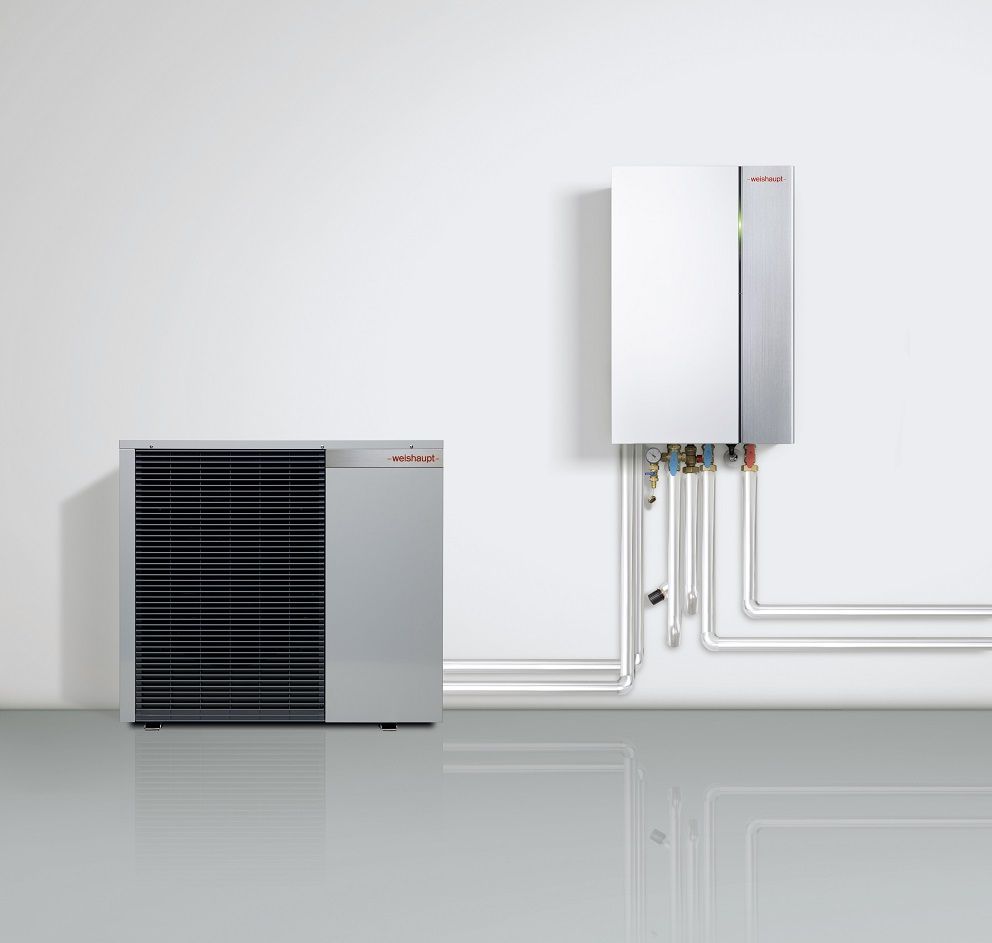 Moderne Weishaupt Wärmepumpe installiert vom Meisterbetrieb André Haar für effiziente Heizungs- und Sanitärtechnik in Höxmark und Umgebung, spezialisiert auf Heizungsbau und Badrenovierung mit einem Angebot von barrierefreien Bädern, Wartung von Gas- und Ölanlagen, sowie Solar- und Lüftungstechnik.